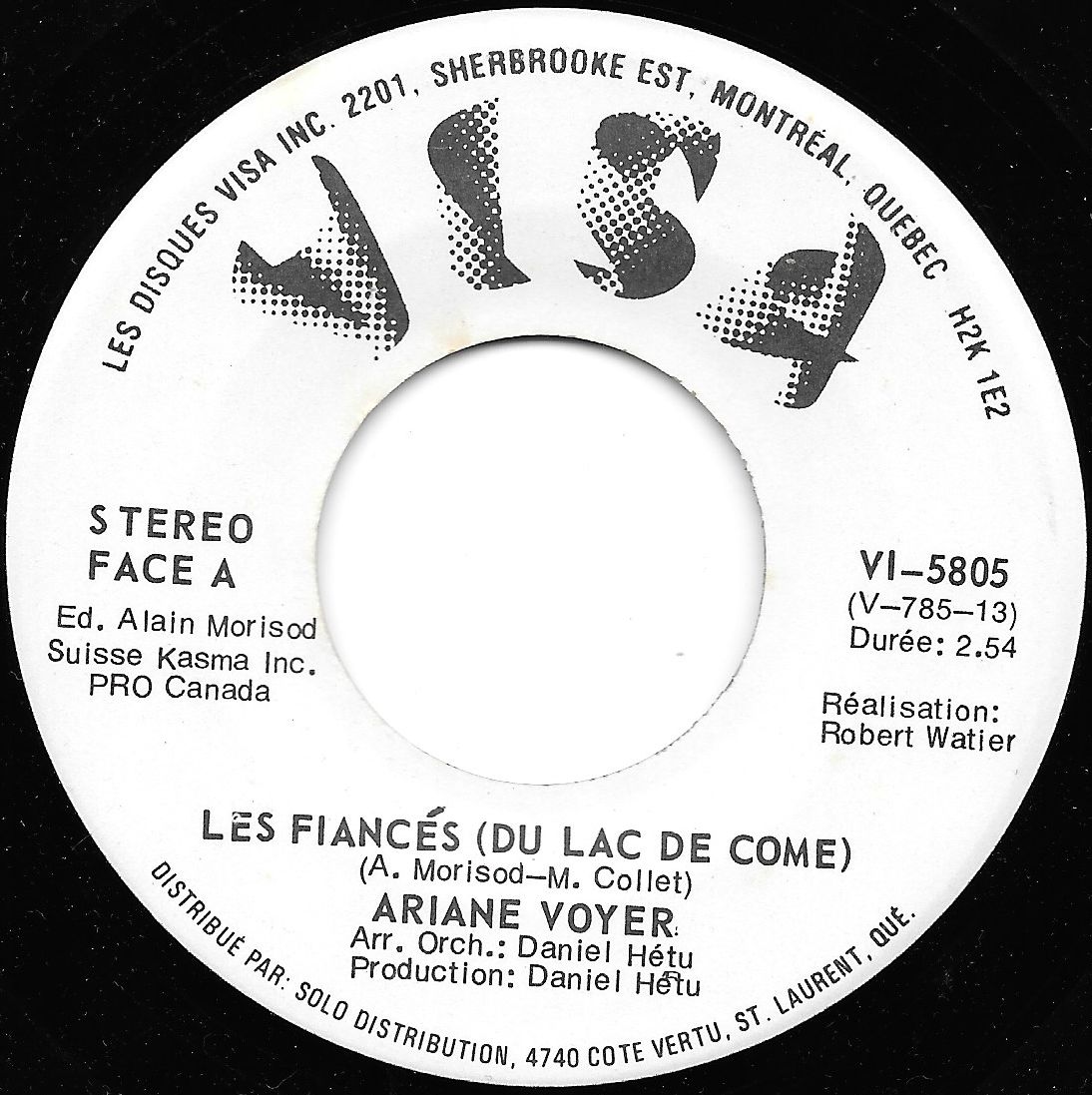 Acheter disque vinyle Ariane Voyer Les Fiancés (Du Lac De Come) / Poeme: Emile Nelligan a vendre